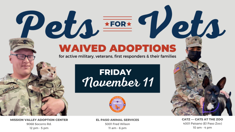 Press Release: City of El Paso Animal Services Launches Pets for Vets Campaign