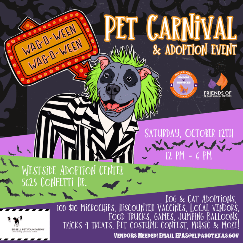 Press Release: El Paso Animal Services Hosts Second Annual Wag-O-Ween Pet Carnival